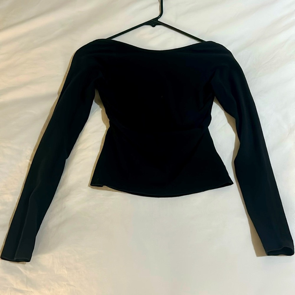 Black long sleeve open back
